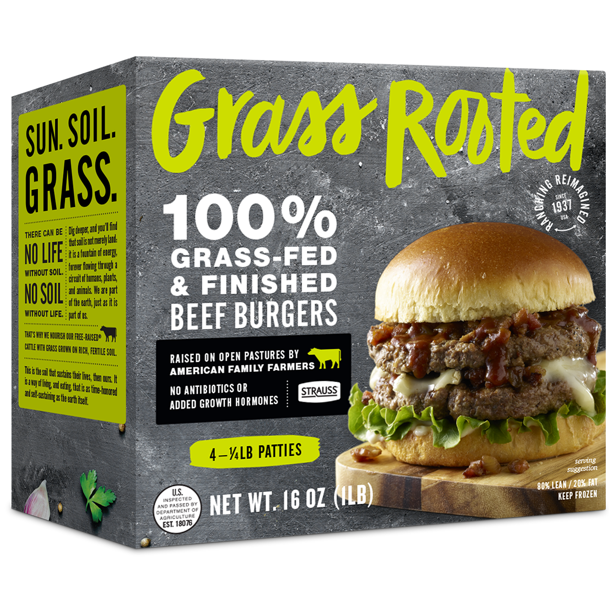 Strauss Brands Grass Rooted beef products