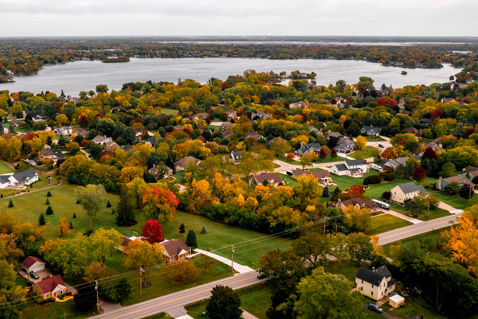 Little Muskego Lake aerial view