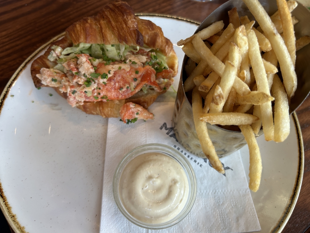 Entree: lobster salad croissant